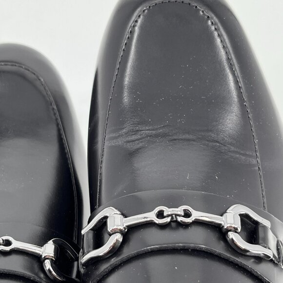 ALDO Marinho Loafers Size 7 Black Leather Upper Slip-On Dress Shoes Metal Bit - Picture 12 of 14